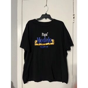 Modelo Especial Papa Beer Graphic T-Shirt Mens 2XL Black Short Sleeve Tee 501